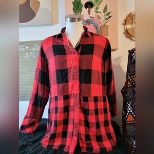 Cato 18/20w Buffalo plaid button Down